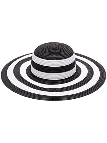 Stripe Raffia Floppy Hat