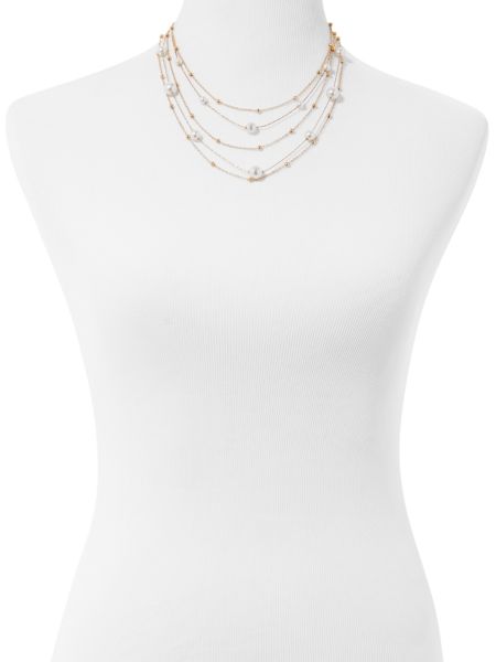 Gold Layered Pearl Necklace