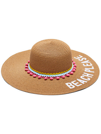 Beach Please Raffia Floppy Hat